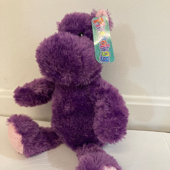 Plushology Purple Sparkle Hippo Plush 11"  2022 with Salt Lake City Shirt - NWT - Picture 3 of 9